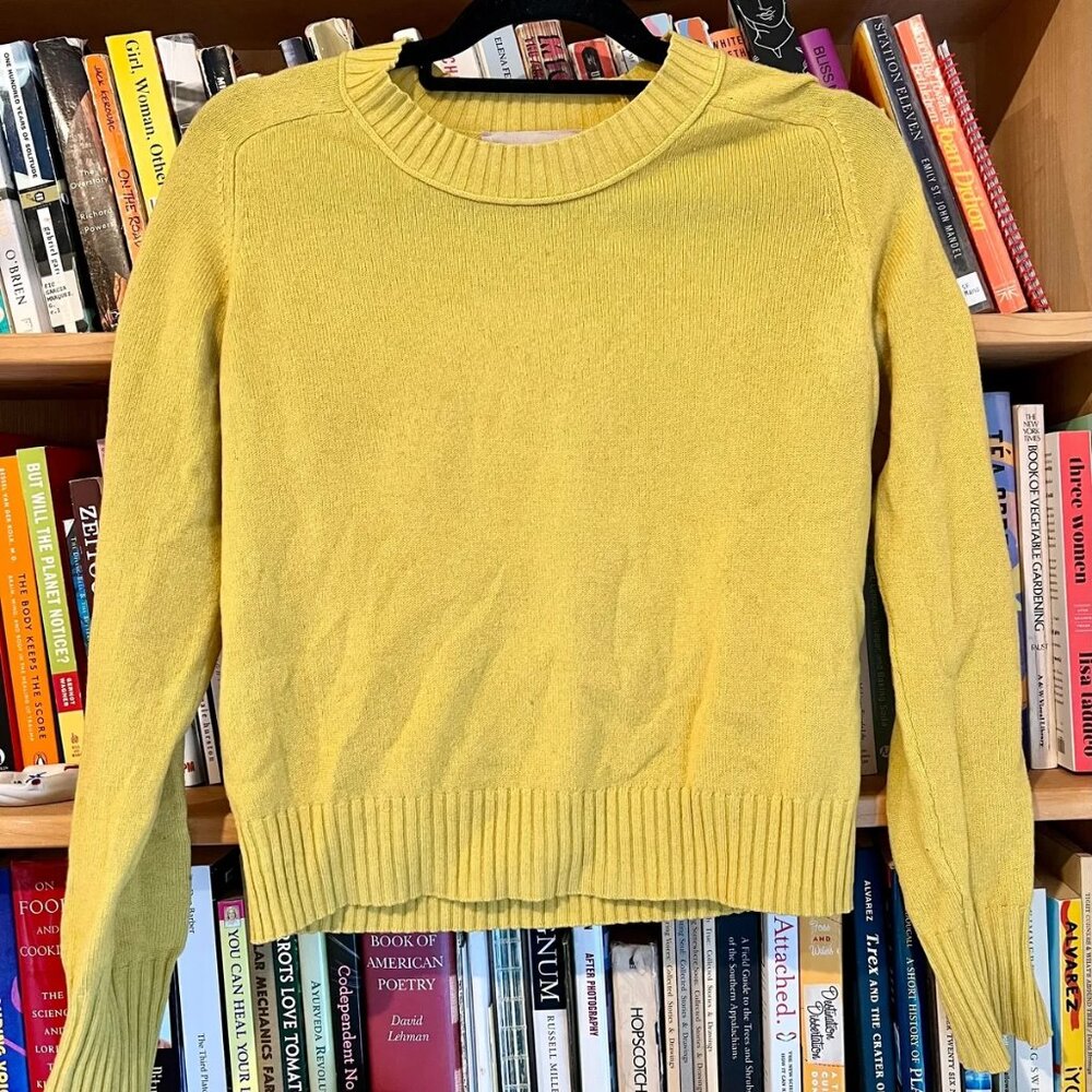 Everlane cashmere and wool yellow/green sweater in size small